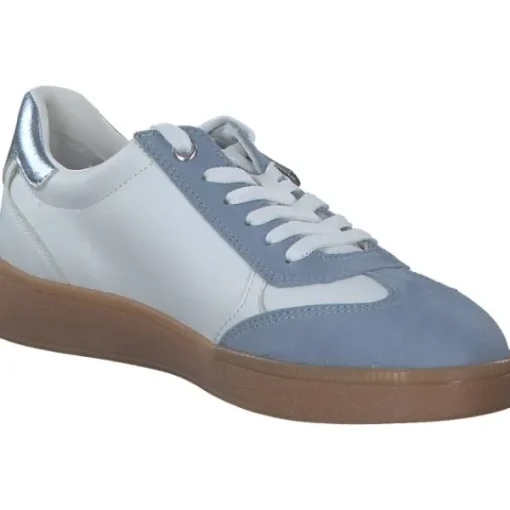Damen Marco Tozzi Klassische- & Business Schuhe<23739-44, Schnürschuhe, Damen, WHITE/LT.BLUE COMB