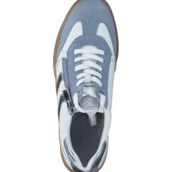 Damen Marco Tozzi Klassische- & Business Schuhe<23739-44, Schnürschuhe, Damen, WHITE/LT.BLUE COMB