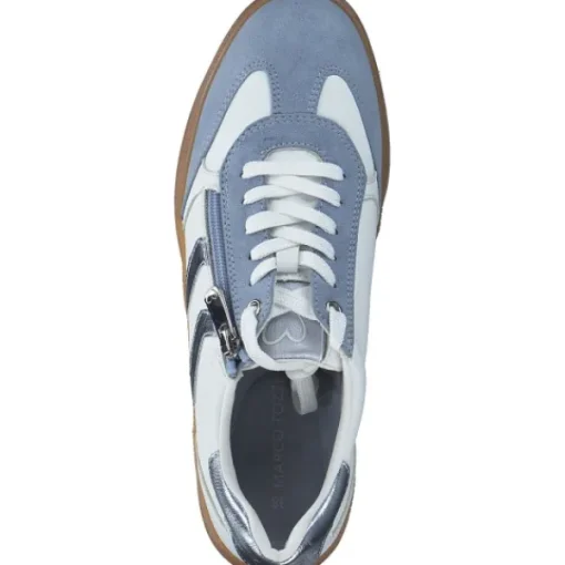 Damen Marco Tozzi Klassische- & Business Schuhe<23739-44, Schnürschuhe, Damen, WHITE/LT.BLUE COMB