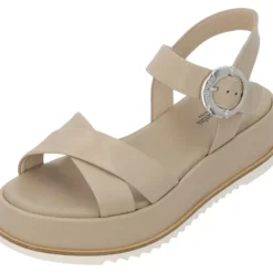 Damen NeroGiardini Sandaletten<E410740D, Keilsandaletten, Damen, Lino (Beige)