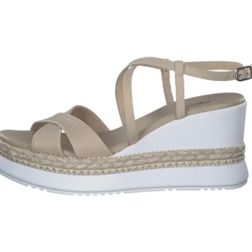 Damen NeroGiardini Sandaletten<E410560D, Plateau-Sandaletten, Damen, Beige