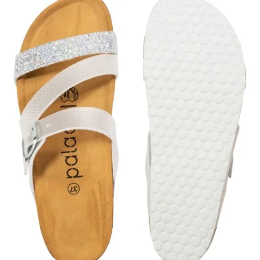 Damen Palado Pantoletten & Badeschuhe<Chios, Pantoletten, Damen, Metallic Silber/Weiß