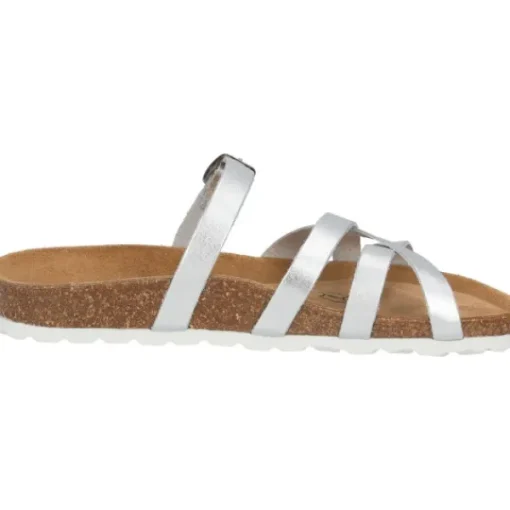 Damen Palado Pantoletten & Badeschuhe<Cruisi Premium Leather, Pantoletten, Damen, Silber Metallic