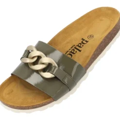 Damen Palado Pantoletten & Badeschuhe<Gozo, Pantoletten, Damen, Khaki Lack