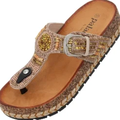 Damen Palado by Sila Sahin Pantoletten & Badeschuhe<Palado Ikoh by Sila Sahin, Plateau-Pantoletten, Damen, Camel
