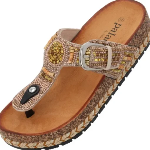 Damen Palado by Sila Sahin Pantoletten & Badeschuhe<Palado Ikoh by Sila Sahin, Plateau-Pantoletten, Damen, Camel