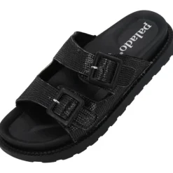 Damen Palado Pantoletten & Badeschuhe<Irisa, Plateau-Pantoletten, Damen, Schwarz Strass