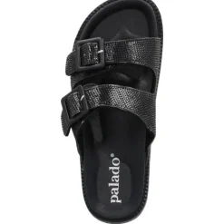 Damen Palado Pantoletten & Badeschuhe<Irisa, Plateau-Pantoletten, Damen, Schwarz Strass