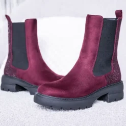 Damen Palado by Sila Sahin Boots<Palado Jynna by Sila Sahin, Chelsea Boots, Damen, Bordeaux Samt