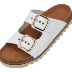 Damen Palado by Sila Sahin Pantoletten & Badeschuhe<Palado Korfu Niete by Sila Sahin, Plateau-Pantoletten, Damen, Weiß