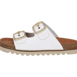 Damen Palado by Sila Sahin Pantoletten & Badeschuhe<Palado Korfu Niete by Sila Sahin, Plateau-Pantoletten, Damen, Weiß