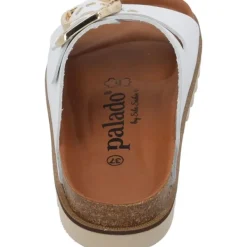 Damen Palado by Sila Sahin Pantoletten & Badeschuhe<Palado Korfu Niete by Sila Sahin, Plateau-Pantoletten, Damen, Weiß