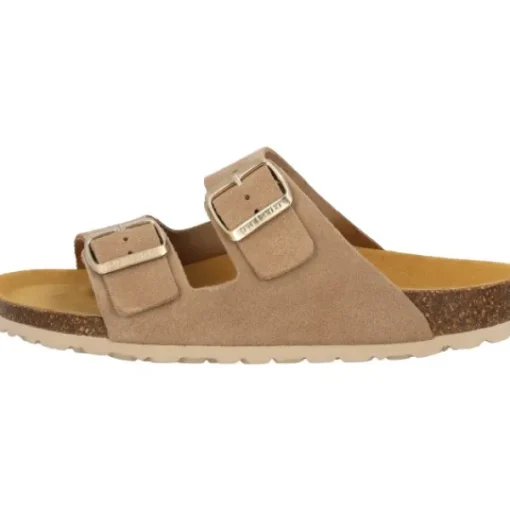 Damen Palado Pantoletten & Badeschuhe<Korfu Suede Premium Leather, Pantoletten, Damen, Beige/Gold