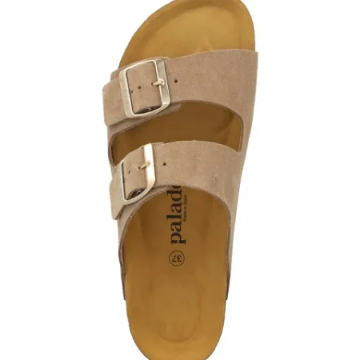 Damen Palado Pantoletten & Badeschuhe<Korfu Suede Premium Leather, Pantoletten, Damen, Beige/Gold