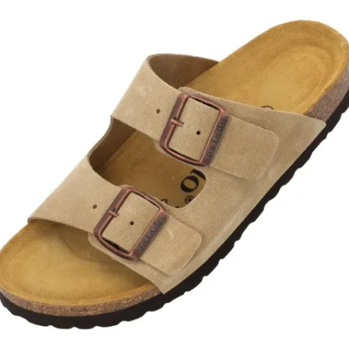 Damen Palado Pantoletten & Badeschuhe<Korfu Velours Premium Leather, Pantoletten, Damen, Cappuccino