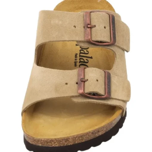 Damen Palado Pantoletten & Badeschuhe<Korfu Velours Premium Leather, Pantoletten, Damen, Cappuccino