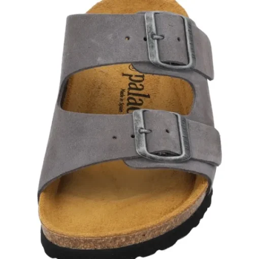 Herren Palado Pantoletten & Badeschuhe<Korfu Velours Premium Leather Herren, Pantoletten, Herren, Grau