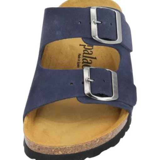 Damen Palado Pantoletten & Badeschuhe<Korfu Velours Premium Leather, Pantoletten, Damen, Dunkelblau