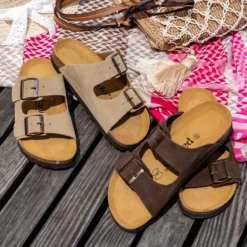 Damen Palado Pantoletten & Badeschuhe<Korfu Velours Premium Leather, Pantoletten, Damen, Cappuccino