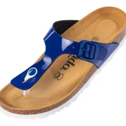 Damen Palado Pantoletten & Badeschuhe<Kos Lack, Zehentrenner, Damen, Blau