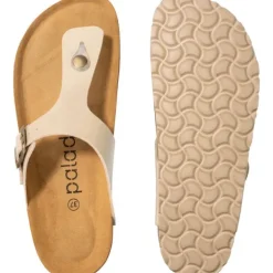 Damen Palado Pantoletten & Badeschuhe<Kos Lack, Zehentrenner, Damen, Cream