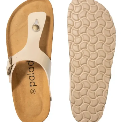 Damen Palado Pantoletten & Badeschuhe<Kos Lack, Zehentrenner, Damen, Cream