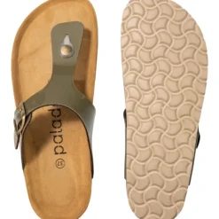 Damen Palado Pantoletten & Badeschuhe<Kos Lack, Zehentrenner, Damen, Khaki