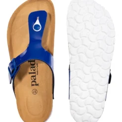 Damen Palado Pantoletten & Badeschuhe<Kos Lack, Zehentrenner, Damen, Blau