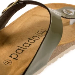 Damen Palado Pantoletten & Badeschuhe<Kos Lack, Zehentrenner, Damen, Khaki