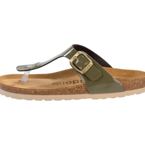 Damen Palado Pantoletten & Badeschuhe<Kos Lack, Zehentrenner, Damen, Khaki