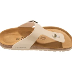 Damen Palado Pantoletten & Badeschuhe<Kos Lack, Zehentrenner, Damen, Cream