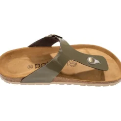Damen Palado Pantoletten & Badeschuhe<Kos Lack, Zehentrenner, Damen, Khaki