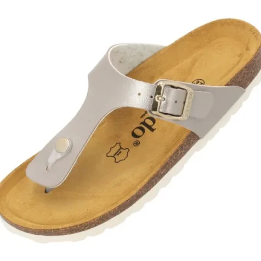Damen Palado Pantoletten & Badeschuhe<Kos Metallic, Zehentrenner, Damen, Beige