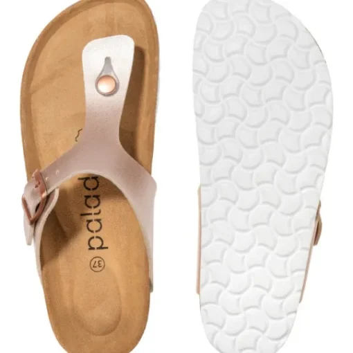 Damen Palado Pantoletten & Badeschuhe<Kos Metallic, Zehentrenner, Damen, Rose