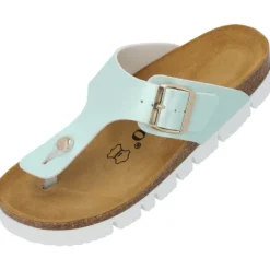 Damen Palado Pantoletten & Badeschuhe<Kos PL Metallic, Zehentrenner, Damen, Türkis