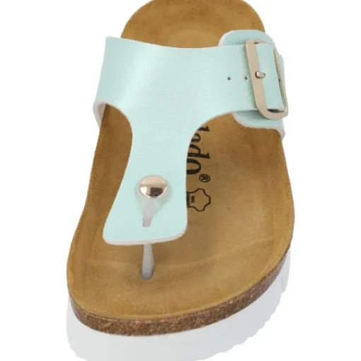 Damen Palado Pantoletten & Badeschuhe<Kos PL Metallic, Zehentrenner, Damen, Türkis