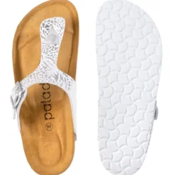 Damen Palado Pantoletten & Badeschuhe<Kos Prints, Zehentrenner, Damen, Orna Weiß