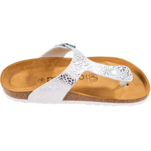 Damen Palado Pantoletten & Badeschuhe<Kos Prints, Zehentrenner, Damen, Orna Weiß