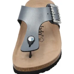 Damen Palado by Sila Sahin Pantoletten & Badeschuhe<Palado Kos SQ by Sila Sahin, Zehentrenner, Damen, Anthrazit Metallic