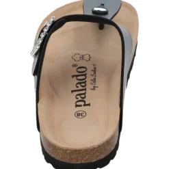 Damen Palado by Sila Sahin Pantoletten & Badeschuhe<Palado Kos SQ by Sila Sahin, Zehentrenner, Damen, Anthrazit Metallic