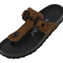 Damen Palado Pantoletten & Badeschuhe<Kos Zebra, Zehentrenner, Damen, Braun