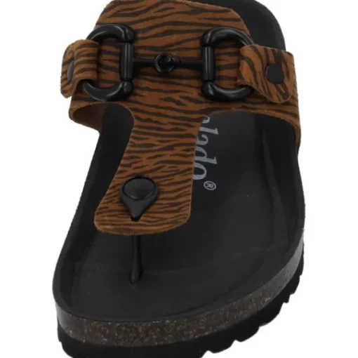 Damen Palado Pantoletten & Badeschuhe<Kos Zebra, Zehentrenner, Damen, Braun