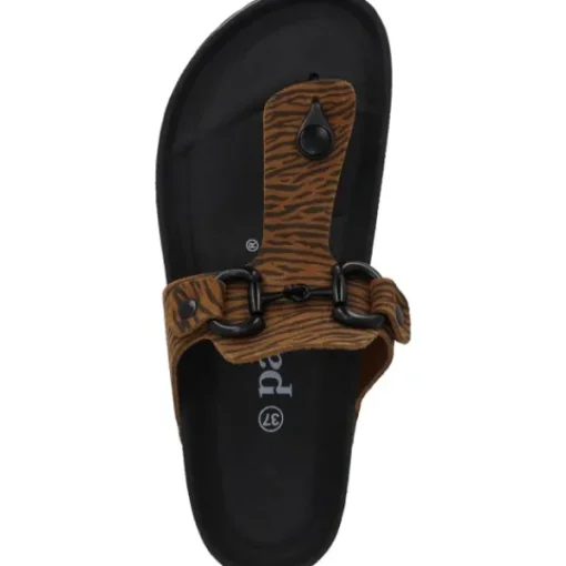 Damen Palado Pantoletten & Badeschuhe<Kos Zebra, Zehentrenner, Damen, Braun