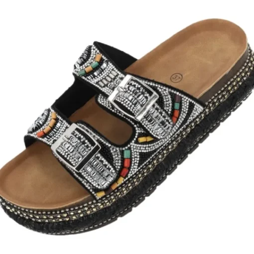 Damen Palado by Sila Sahin Pantoletten & Badeschuhe<Palado Luberos by Sila Sahin, Plateau-Pantoletten, Damen, Schwarz