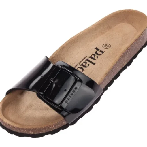 Damen Palado Pantoletten & Badeschuhe<Malta EGS Lack, Pantoletten, Damen, Schwarz/Schwarz