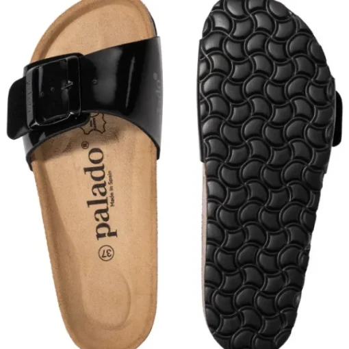 Damen Palado Pantoletten & Badeschuhe<Malta EGS Lack, Pantoletten, Damen, Schwarz/Schwarz