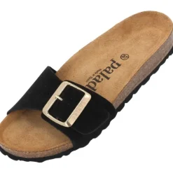 Damen Palado Pantoletten & Badeschuhe<Malta EGS Velours Premium Leather, Pantoletten, Damen, Schwarz