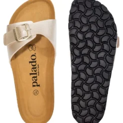 Damen Palado Pantoletten & Badeschuhe<Malta Metallic, Pantoletten, Damen, Gold/Schwarz