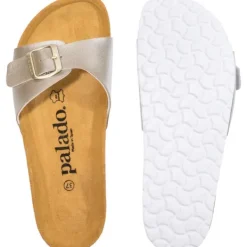 Damen Palado Pantoletten & Badeschuhe<Malta Metallic, Pantoletten, Damen, Beige/Weiß