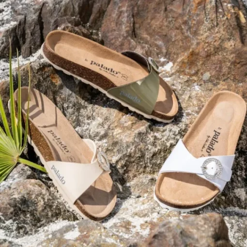 Damen Palado by Sila Sahin Pantoletten & Badeschuhe<Palado Malta RD by Sila Sahin, Pantoletten, Damen, Khaki Lack